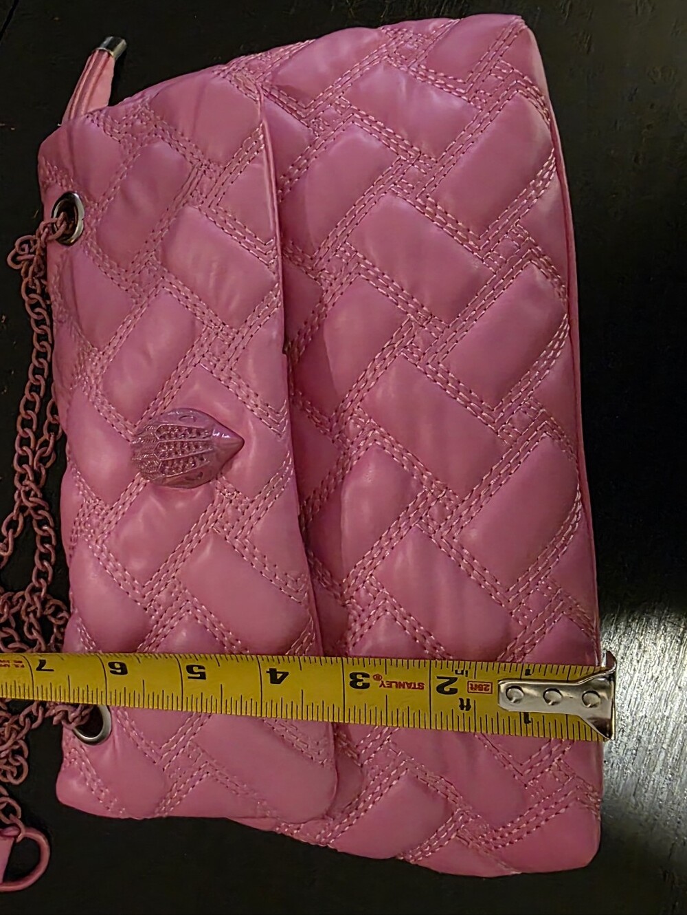 Dolls Kill Pink Quilted Chain-Detail Crossbody Bag - Picture 14 of 15